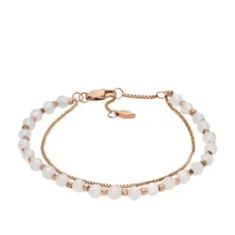 All Stacked Up Rose Quartz Chain perlearmbånd