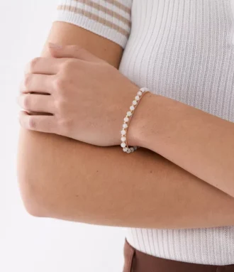 All Stacked Up Rose Quartz Chain perlearmbånd