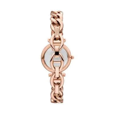 Carlie tre-hånds ur og armbåndssæt i rustfrit stål i rosaguldfarve Carlie tre-hånds ur og armbåndssæt i rustfrit stål i rosaguldfarve