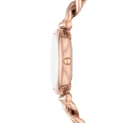 Carlie tre-hånds ur og armbåndssæt i rustfrit stål i rosaguldfarve Carlie tre-hånds ur og armbåndssæt i rustfrit stål i rosaguldfarve