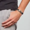 Ellis Sort nylon og rustfrit stål dobbeltstrenget armbånd Ellis Sort nylon og rustfrit stål dobbeltstrenget armbånd