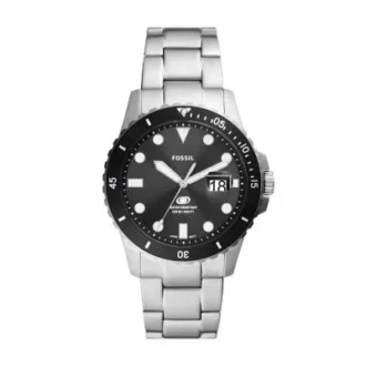 Fossil Blue Dive tre-hånds dato rustfrit stål ur
