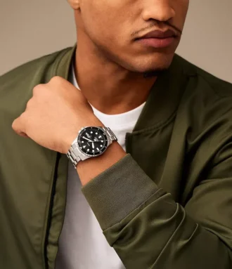 Fossil Blue Dive tre-hånds dato rustfrit stål ur