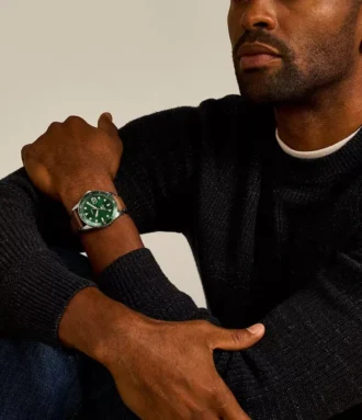 Fossil Blue Dive tre-hånds dato Tan LiteHide™ læderur