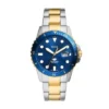 Fossil Blue Dive tre-hånds dato tofarvet rustfrit stålur Fossil Blue Dive tre-hånds dato tofarvet rustfrit stålur
