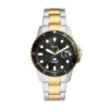 Fossil Blue Dive tre-hånds dato tofarvet rustfrit stålur Fossil Blue Dive tre-hånds dato tofarvet rustfrit stålur