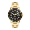 Fossil Blue GMT guldfarvet rustfrit stålur Fossil Blue GMT guldfarvet rustfrit stålur
