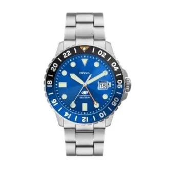 Fossil Blue GMT rustfrit stålur