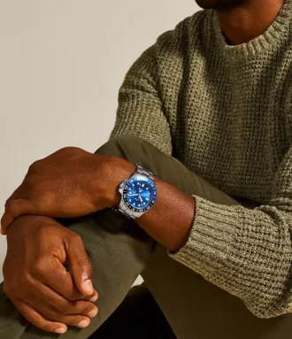 Fossil Blue GMT rustfrit stålur