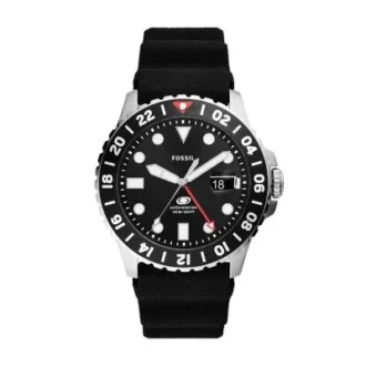 Fossil Blue GMT sort silikoneur