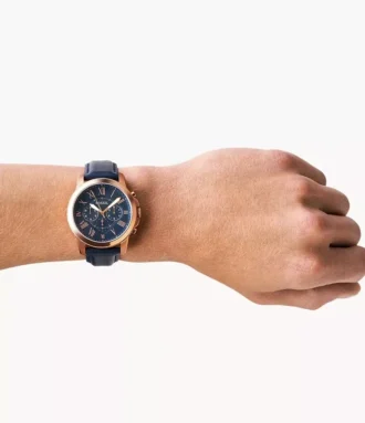 Grant Chronograph Navy læderur Grant Chronograph Navy læderur