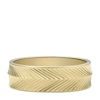 Harlow Linear Texture guldfarvet ring i rustfrit stål