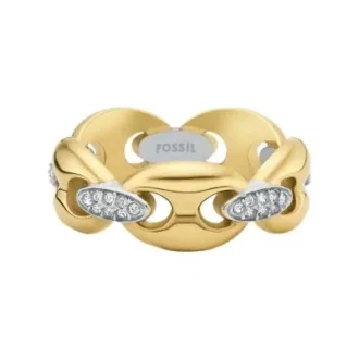 Heritage D-Link Glitz tofarvet rustfrit stålring Heritage D-Link Glitz tofarvet rustfrit stålring