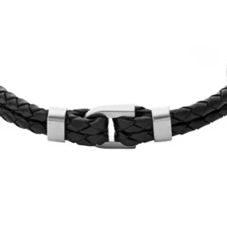 Heritage D-Link sort læderarmbånd