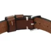 Machine Robust armbånd i rustfrit stål og brunt læder Machine Robust armbånd i rustfrit stål og brunt læder