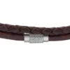 Maskinridset tekstur Brun læderarmbånd med flere tråde Maskinridset tekstur Brun læderarmbånd med flere tråde