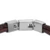 Maskinridset tekstur Brun læderarmbånd med flere tråde Maskinridset tekstur Brun læderarmbånd med flere tråde