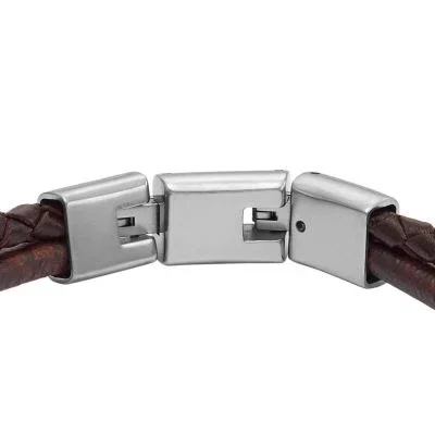 Maskinridset tekstur Brun læderarmbånd med flere tråde Maskinridset tekstur Brun læderarmbånd med flere tråde