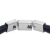 Maskinridset tekstur Navy læder armbånd med flere tråde