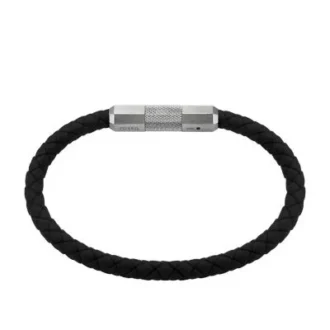 Maskinridset tekstur Sort silikone armbånd
