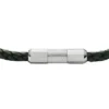 Maskinriflet læder og rustfrit stål armbånd Maskinriflet læder og rustfrit stål armbånd