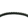 Maskinriflet læder og rustfrit stål armbånd Maskinriflet læder og rustfrit stål armbånd