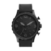 Nate Chronograph sort læderur