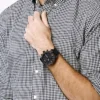 Nate Chronograph sort læderur