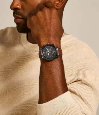Neutra Chronograph Amber læderur