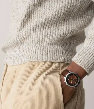 Neutra Chronograph brun læderur