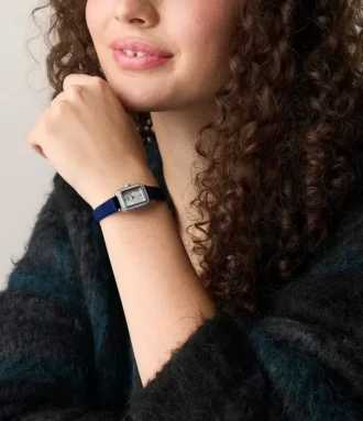 Raquel Mini to-hånds ur i blå fløjl