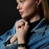Raquel tre-hånds dato grøn Croco LiteHide™ læderur