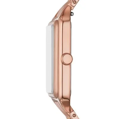 Raquel tre-hånds dato rose guldfarvet rustfrit stål ur Raquel tre-hånds dato rose guldfarvet rustfrit stål ur