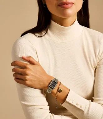 Raquel tre-hånds dato tofarvet rustfrit stål ur og armbåndssæt Raquel tre-hånds dato tofarvet rustfrit stål ur og armbåndssæt