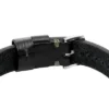 Robust armbånd i rustfrit stål og sort læderrem