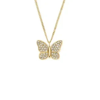 Sutton Pavé Butterfly guldfarvet rustfrit stål vedhæng halskæde Sutton Pavé Butterfly guldfarvet rustfrit stål vedhæng halskæde