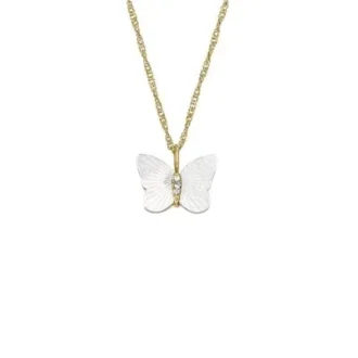 Sutton Radiant Wings hvid perlemors sommerfugl halskæde Sutton Radiant Wings hvid perlemors sommerfugl halskæde